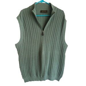 Peru Unlimited Men’s XXL Baby Alpaca-Wool‎ Blend Green 1/4 Zip Sweater Vest EUC